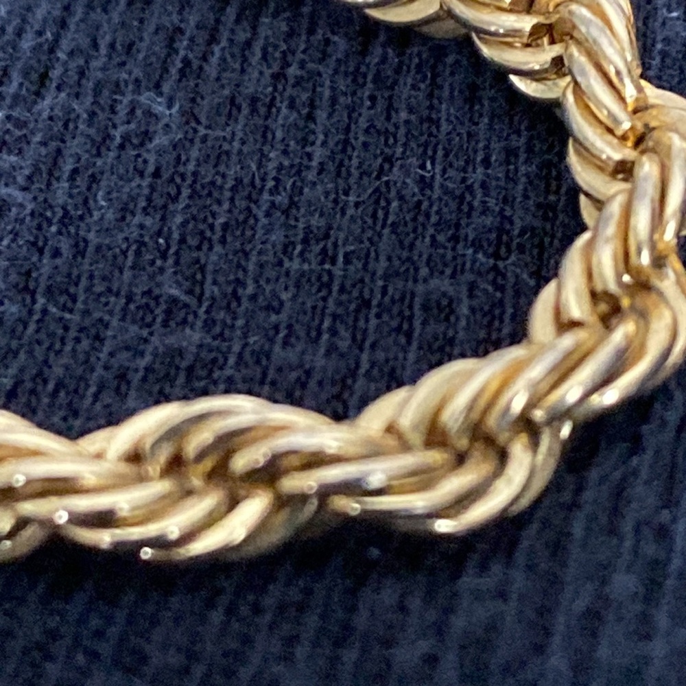 VTG Gold Tone Rope Link Necklace - Picture 3 of 5